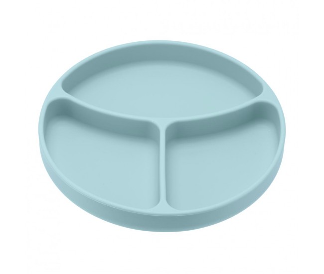 Farfurie compartimentata din silicon cu ventuza, blue, U-Grow
