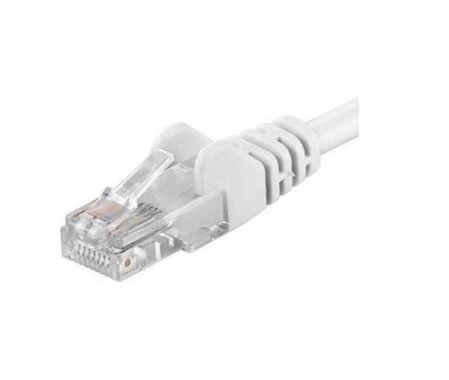Patchcord UTP RJ45-RJ45 Cat.5e 0.25m alb, UTP-5E-0.25-W, pachcord din cupru
