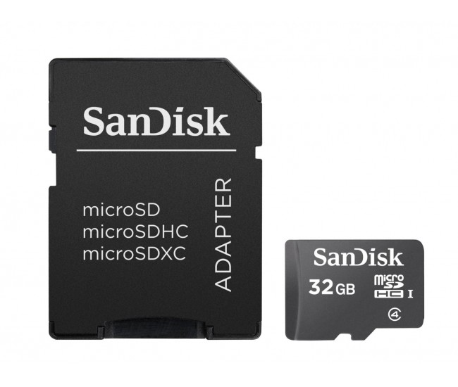 Card de Memorie MicroSD SanDisk 32GB, Adaptor SD, Class 4