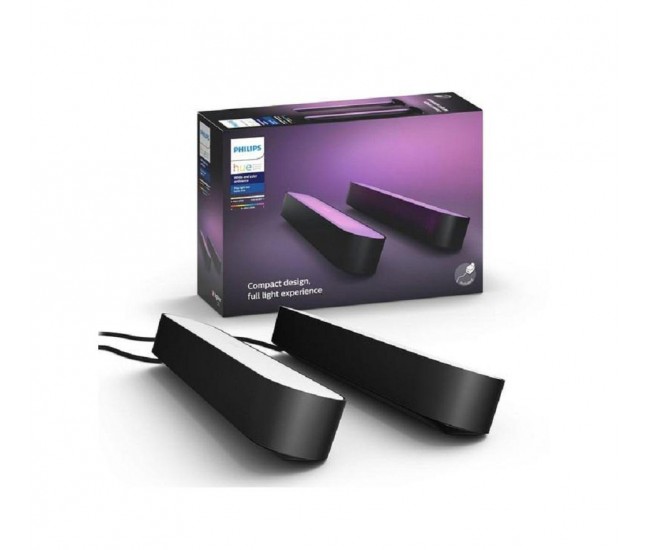 Set 2 lampi LED integrat Philips Hue Play, ambianta alba
