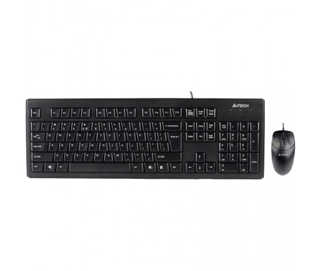 Kit tastatura + mouse A4tech KRS-8372, cu fir, negru