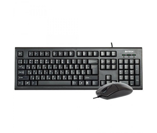 Kit tastatura + mouse A4tech KR-8520D, cu fir, negru