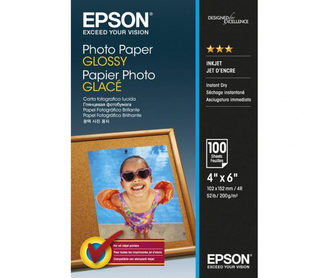 Hartie foto Epson S042548, dimensiune 10x15cm, 100 coli, tip glossy,