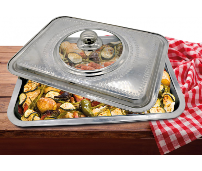 TAVA  CUPTOR CU CAPAC, INOX, 39x29x7, VANORA HOME