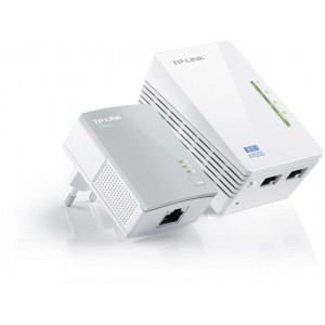 TP-Link, Adaptor PowerLine 300Mbps, Extender Wireless AV600 KIT, HomePlug AV,2