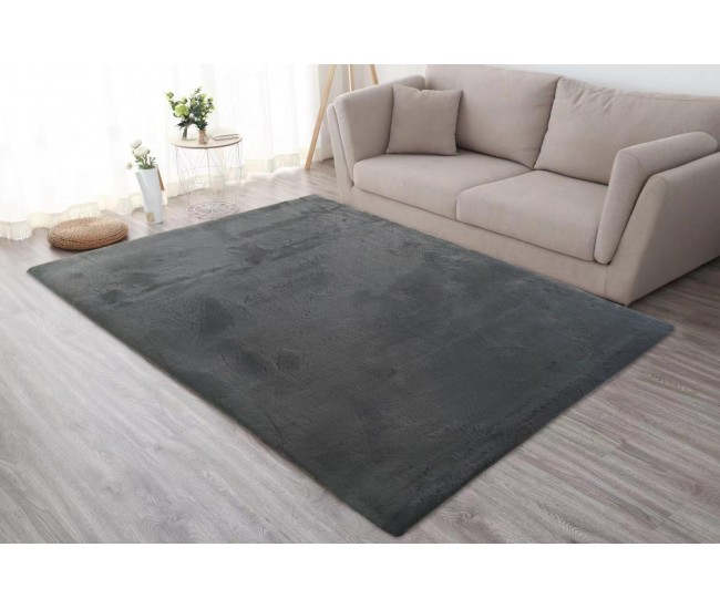 Covor Heinner Shaggy soft blanita Negru 50x90 cm