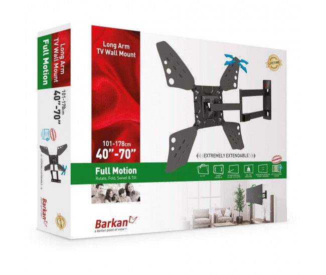 Suport perete LCD/LED plat/curbat Barkan, 3400L.B, 40"-70", 4 miscari: Rotate,Fold,Swivel,Tilt,