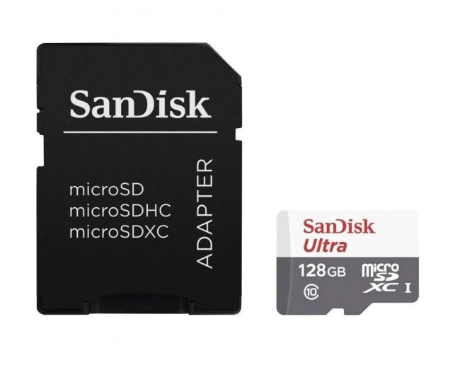 Card de Memorie SanDisk MicroSDXC, 128GB, Adaptor SD, Class 10