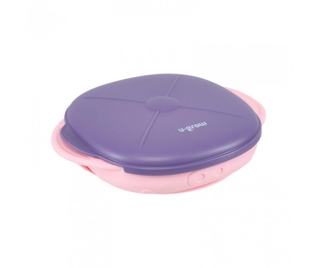 Farfurie silicon cu capac , mov, U-Grow