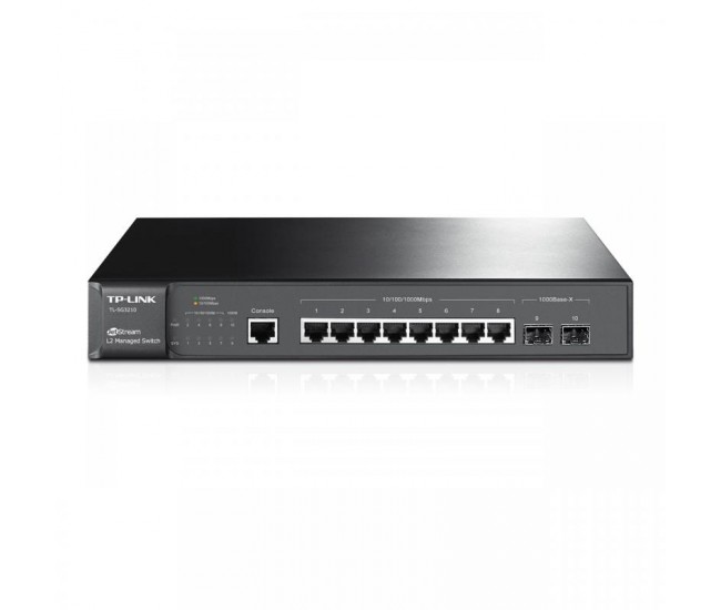 Switch TP-Link TL-SG3210, 8 porturi Gigabit, 2 sloturi SFP, Rackmount,