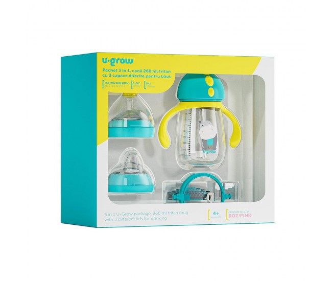 Pachet 3 in 1 cana 260 ml tritan cu 3