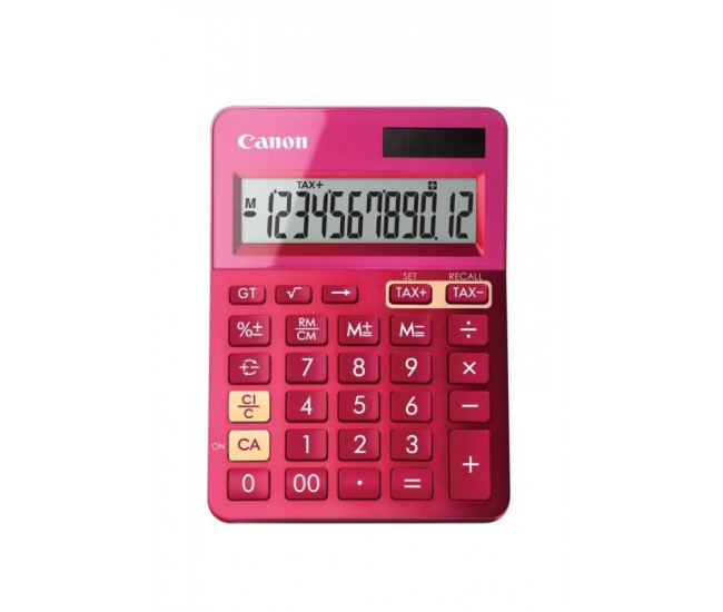 Calculator birou Canon LS123KPK roz, 12 digiti, ribbon, display LCD,