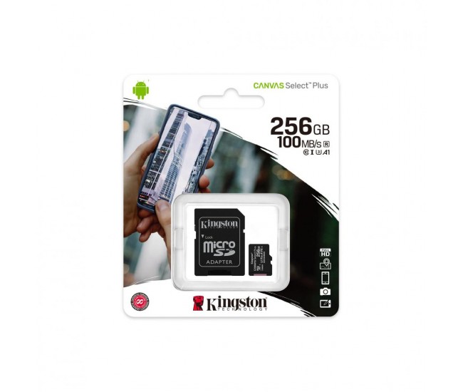 Card de Memorie MicroSD Kingston Select Plus, 256GB, Adaptor SD,