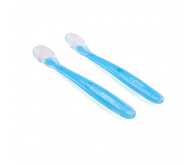 Set 2 lingurite silicon , light blue, U-Grow
