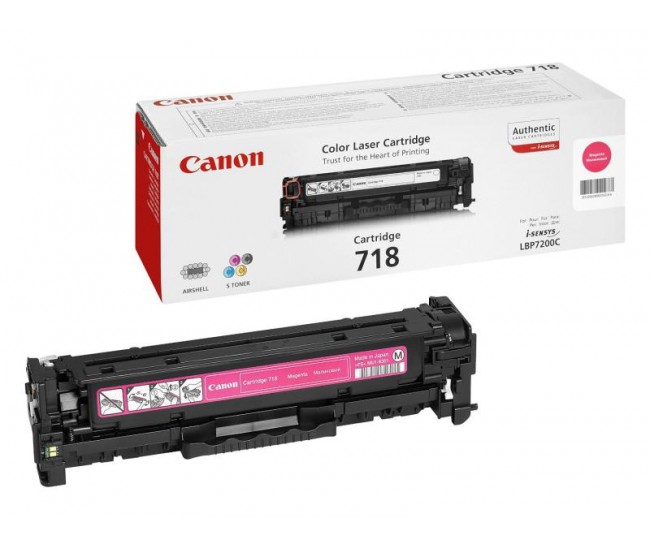 Toner Canon CRG718M, magenta, capacitate 2900 pagini, pentru LBP-7200Cdn