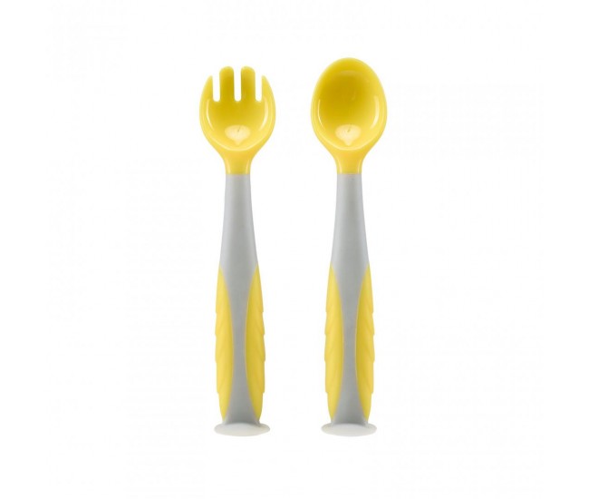 Set lingurita si furculita , galben, U-Grow