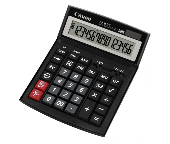 Calculator birou Canon WS-1610T, 16 digiti, display LCD, alimentare solara