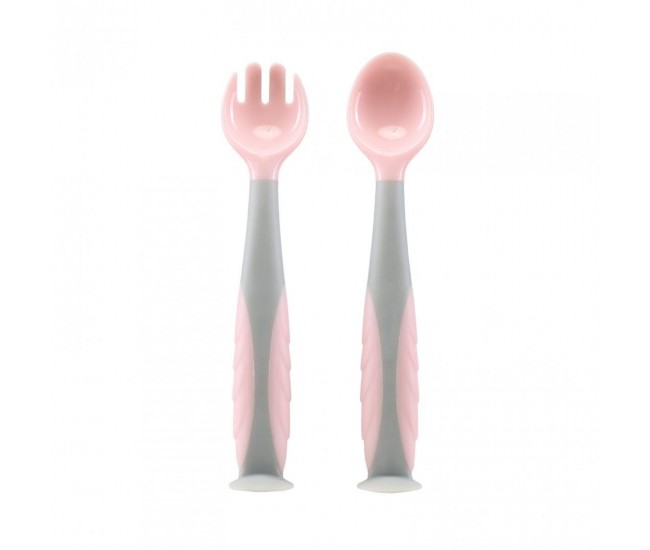 Set lingurita si furculita , roz, U-Grow