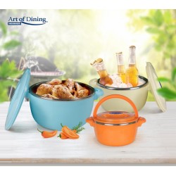 SET 3 CASEROLE TERMICE 2+4+6L,BELLY BLUE, ART OF DINING BY SET 3 CASEROLE TERMICE 2+4+6L,BELLY BLUE, ART OF DINING BY