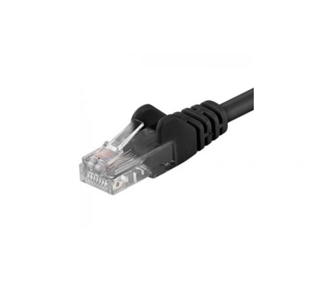Patchcord UTP RJ45-RJ45 Cat.5e 0.25m negru,UTP-5E-0.25-BK, pachcord din cupru