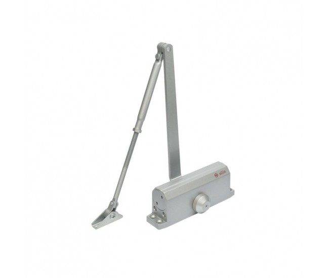 Amortizor hidraulic cu brat SA-6033AW-sv, argintiu; Pentru: usi cu greutatea