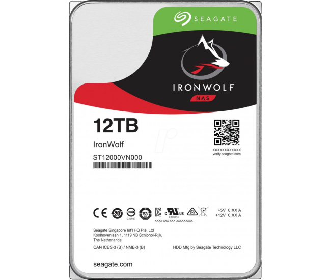 HDD Seagate IronWolf, 12TB, 7200RPM, SATA III
