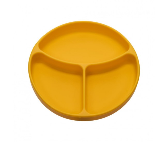 Farfurie compartimentata din silicon cu ventuza, orange, U-Grow