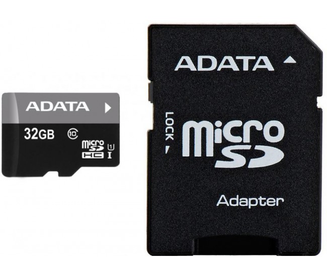 Card de Memorie MicroSD ADATA 32Gb, Adaptor SD, Class 10