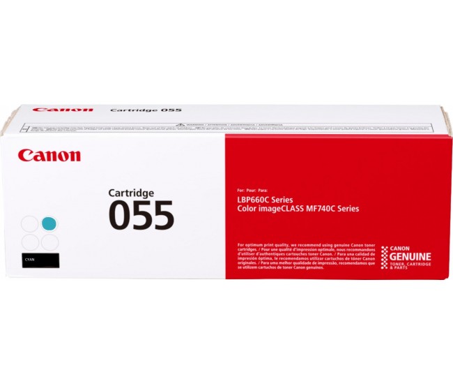 Toner Canon CRG055C Cyan, capacitate 2.1k pagini, pentru LBP66x, MF74x.