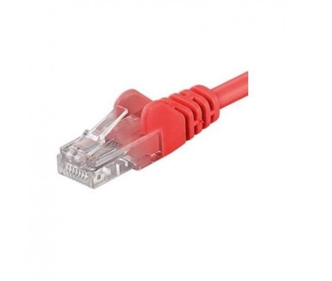 Patchcord UTP RJ45-RJ45 Cat.5e 0.25m rosu, UTP-5E-0.25-R, pachcord din cupru