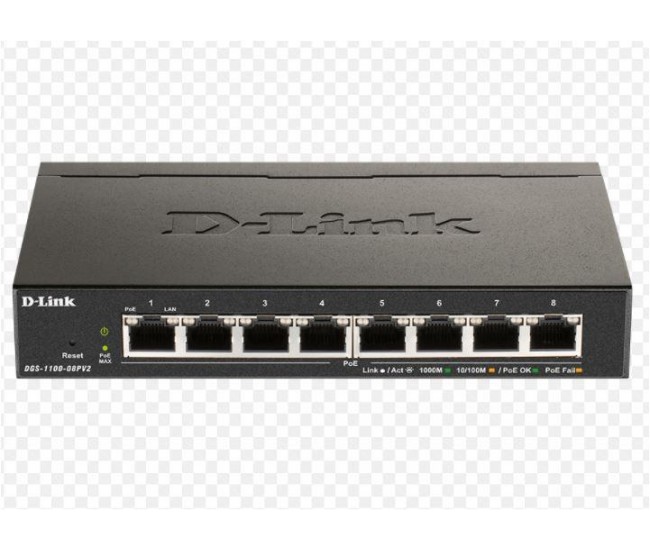Switch D-Link DGS-1100-08V2, 8 port, 10/100/1000 Mbps