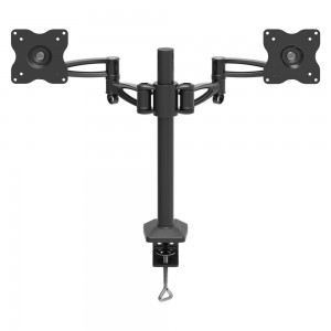 BARKAN Dual Monitor Desk Mount, Black, 5 Movement -Vertical adjustment,