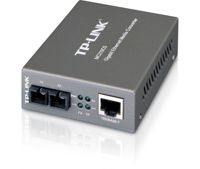 Switch media convertor TP-Link, 2 porturi (1x1000Mbps SC, 1x10/100/1000 Mbps