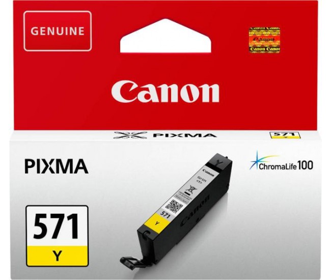 Cartus cerneala Canon CLI-571Y, yellow, capacitate 7ml, pentru Canon Pixma