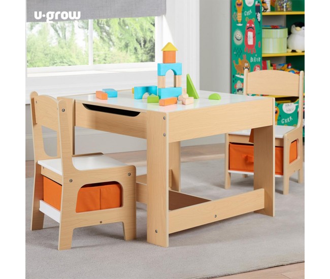 Set masuta si 2 scaune , lemn natur, U-Grow