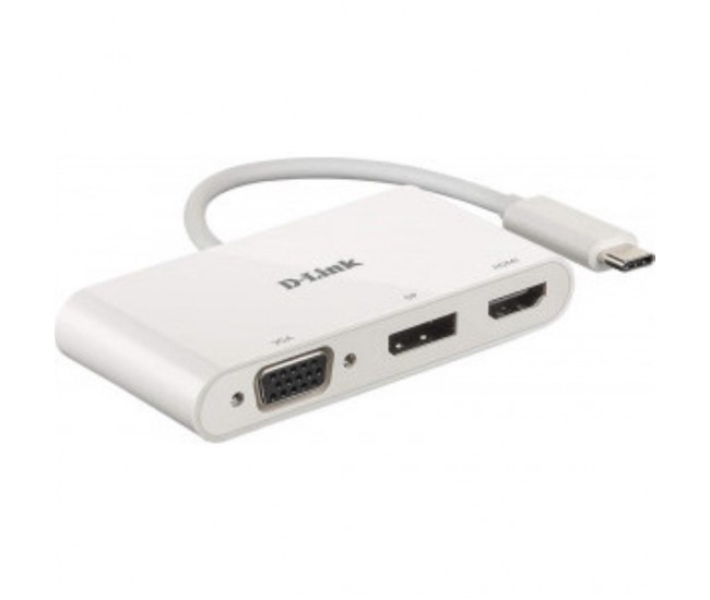 D-Link 3-in-1 USB-C Hub with HDMI, VGA and DisplayPort DUB-V310,