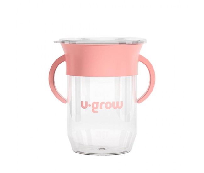 Cana 360 grade cu manere, roz, U-Grow