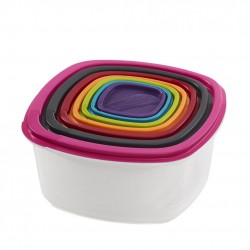 SET 7 CASEROLE PATRATE CU CAPACE,PLASTIC, VANORA HOME