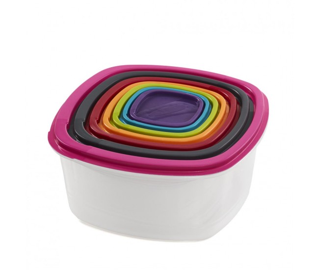 SET 7 CASEROLE PATRATE CU CAPACE,PLASTIC, VANORA HOME