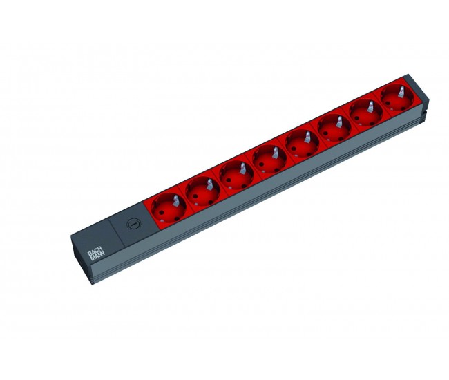 Prelungitor Bachmann PDU 19 1HE 8x prize Schuko, IEC -C14,1U,