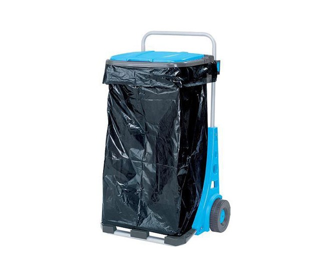 Suport pentru saci de gunoi cu roti pentru gradina, carucior transport navete max 50 kg  120 l