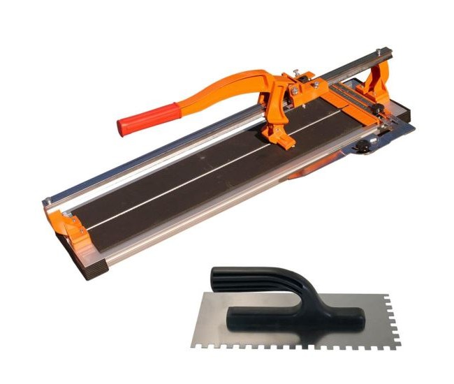 Masina de taiat gresie si faianta, aparat profesional, dispozitiv cu rulmenti, 60 cm, cu gletiera cu zimti, Richmann Exclusive
