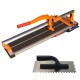 Masina de taiat gresie si faianta, aparat profesional, dispozitiv cu rulmenti, 60 cm, cu gletiera cu zimti, Richmann Exclusive