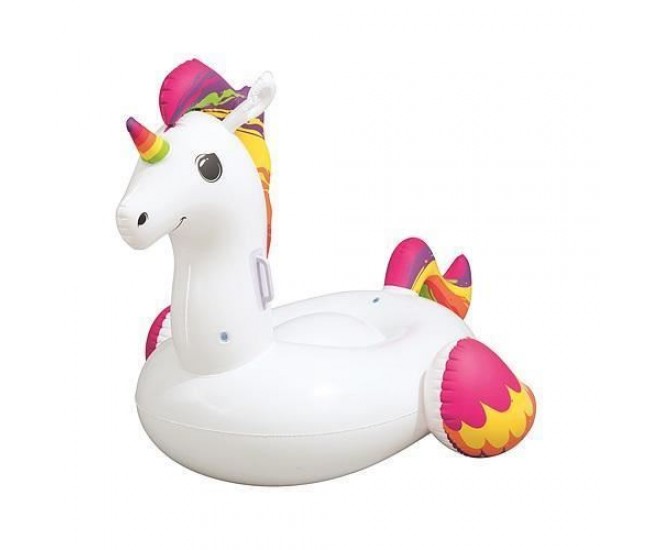 Saltea de apa gonflabila pentru copii, model unicorn, 150x117 cm, Bestway Maxi Fantasy 