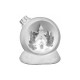 Decoratiune Craciun, polirasina, glob cu braduleti, LED, 2xAAA, 10.5x9x11 cm