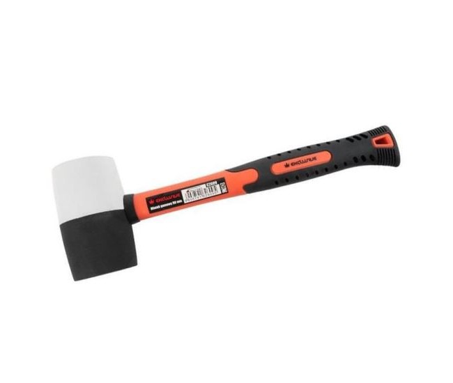 Ciocan cauciuc, alb-negru, maner fibra, 665g, Richmann Exclusive