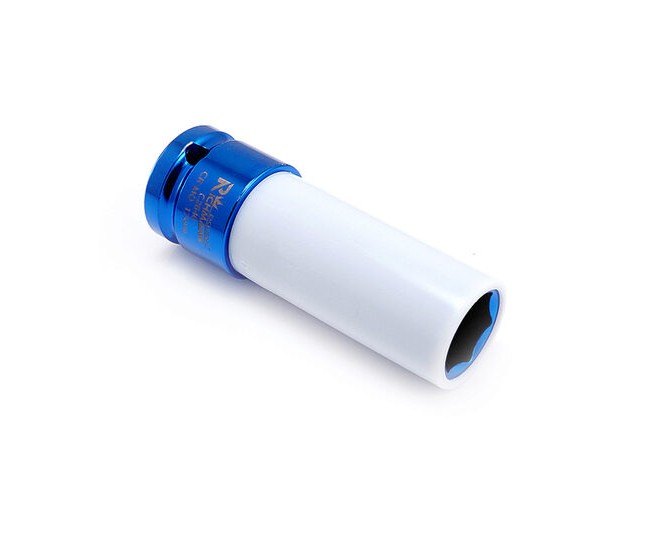 Cap tubular impact plastificat 17mm, cheie cu protectie pentru jante aluminiu