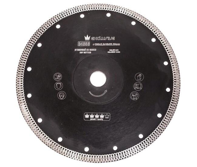 Disc diamantat turbo subtire, placi ceramice, taiere umeda si uscata, 230 mm/22.23 mm, Richmann Exclusive