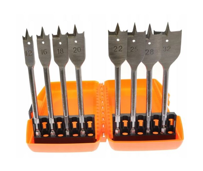 Burghie plate pentru lemn, set 8 buc, 12-32 mm, Richmann Exclusive