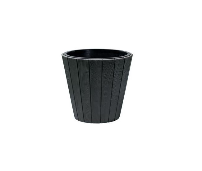 Ghiveci decorativ de flori, rotund, antracit, 40/54 L, 48.8x45.7 cm, Woode